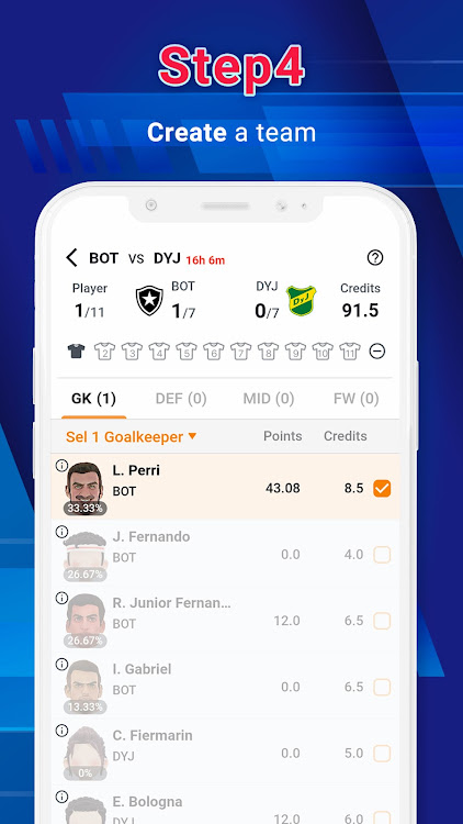 #5. Legend Fantasy- Fantasy sports (Android) By: Cloud Latitude Software