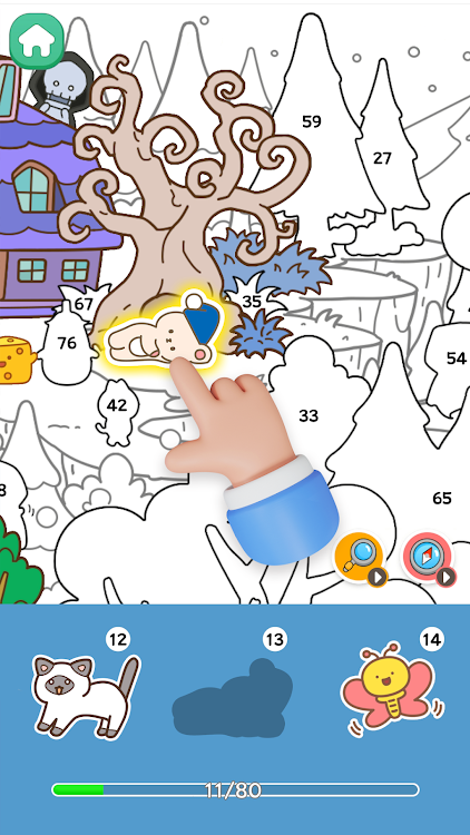 #2. Sticker Town Puzzle:Color Book (Android) By: ACTIONFIT