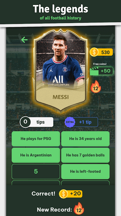 #5. Whos the Player? Football Quiz (Android) By: Katser Mobile