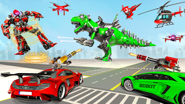 #5. Dino Robot Transform Car Games (Android) By: Play Paradigm