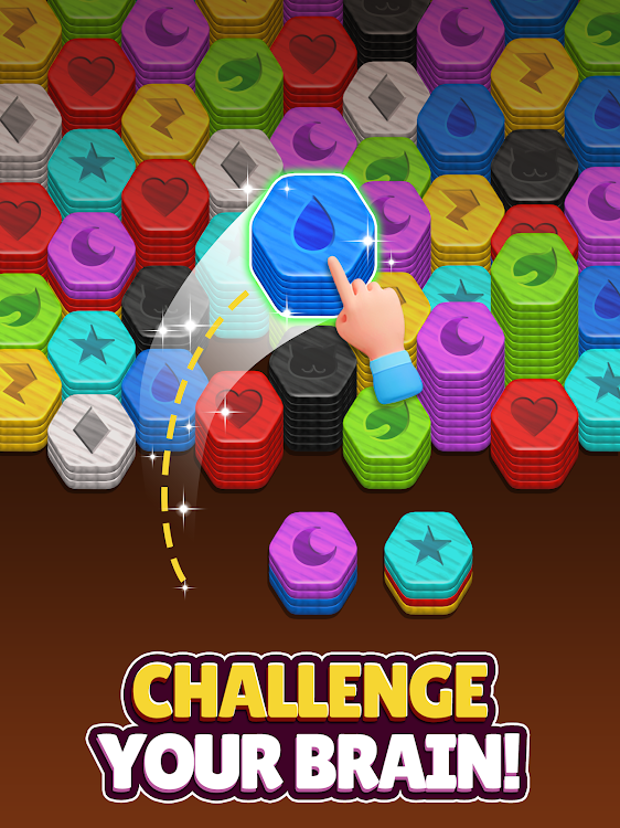 #9. Wood Hexa Match꞉ Stacking Game (Android) By: Hyper Fun Games