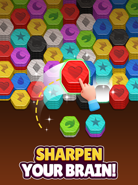 #10. Wood Hexa Match꞉ Stacking Game (Android) By: Hyper Fun Games