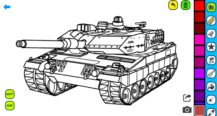 #2. Military Tank Coloring Pages (Android) By: Coloring book Games