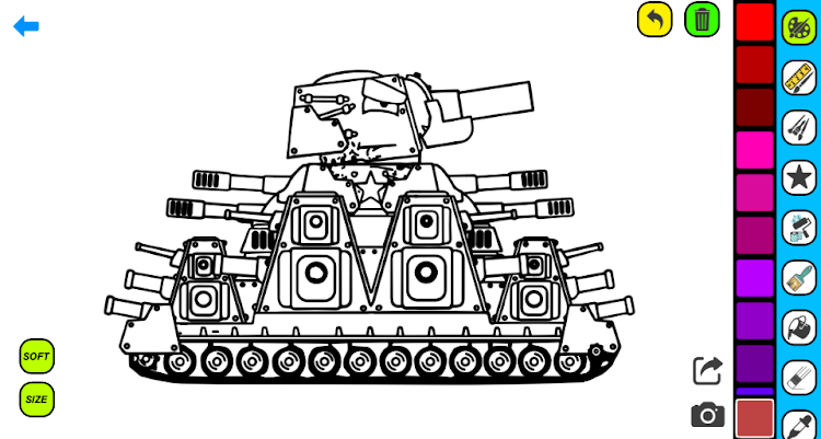 #3. Military Tank Coloring Pages (Android) By: Coloring book Games