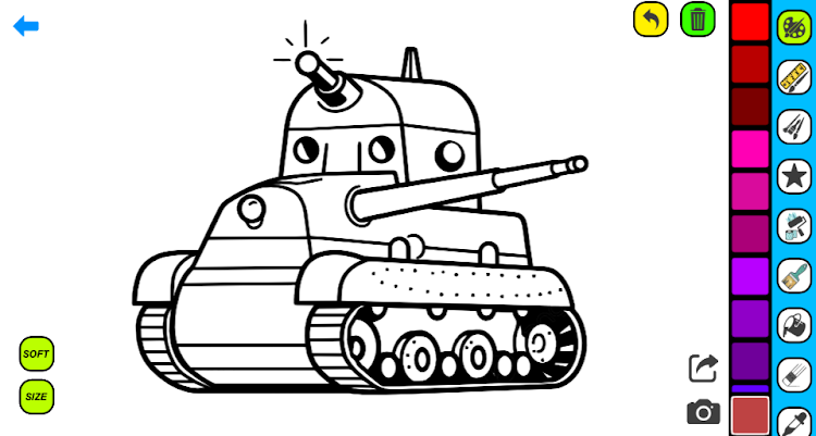 #4. Military Tank Coloring Pages (Android) By: Coloring book Games