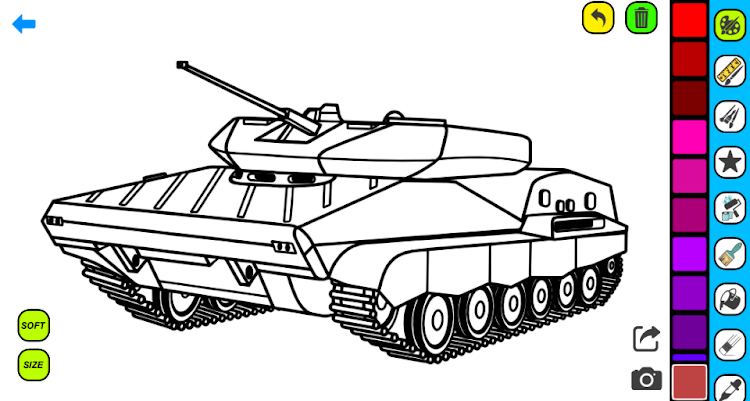 #5. Military Tank Coloring Pages (Android) By: Coloring book Games