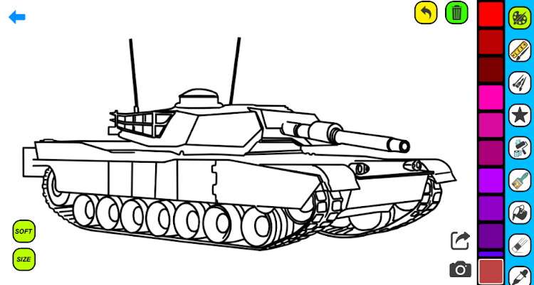 #6. Military Tank Coloring Pages (Android) By: Coloring book Games