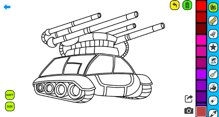 #7. Military Tank Coloring Pages (Android) By: Coloring book Games