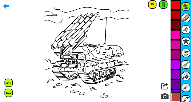 #8. Military Tank Coloring Pages (Android) By: Coloring book Games