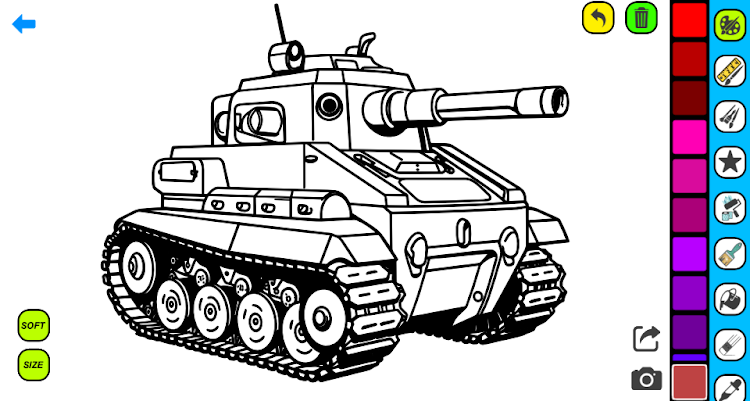 #9. Military Tank Coloring Pages (Android) By: Coloring book Games