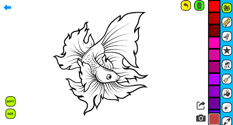 #2. Betta Fish Coloring Pages (Android) By: Coloring book Games