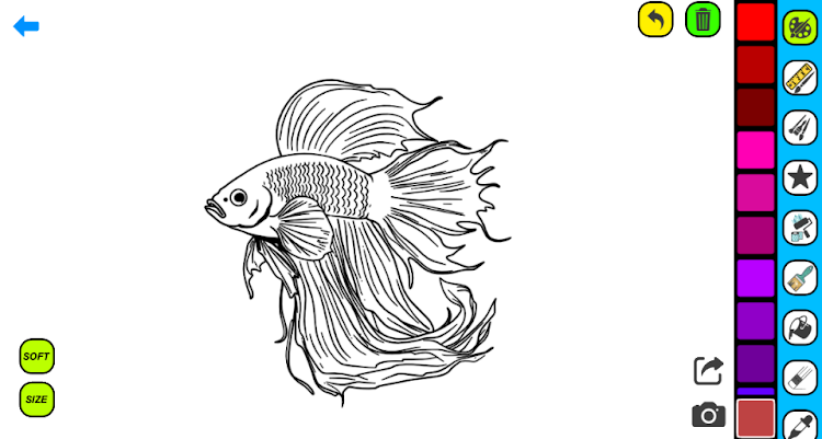 #3. Betta Fish Coloring Pages (Android) By: Coloring book Games