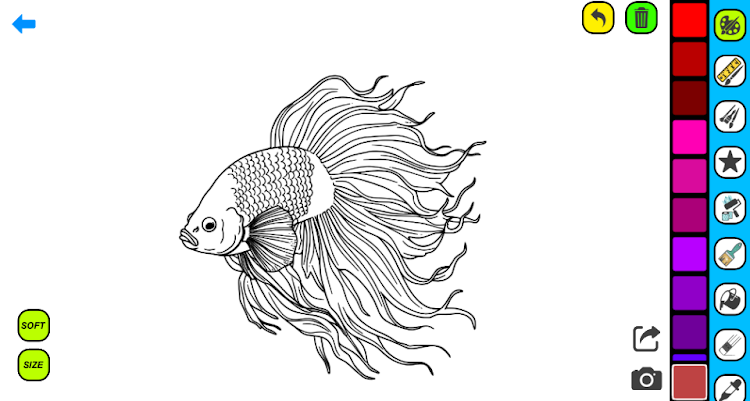 #4. Betta Fish Coloring Pages (Android) By: Coloring book Games