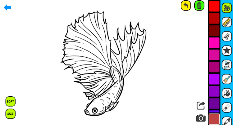 #5. Betta Fish Coloring Pages (Android) By: Coloring book Games