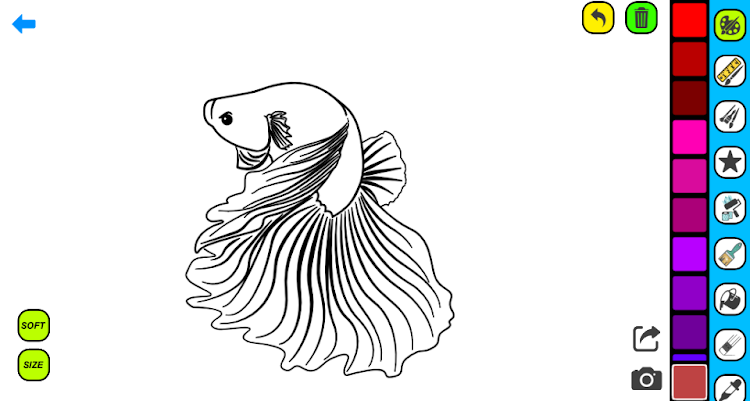 #6. Betta Fish Coloring Pages (Android) By: Coloring book Games