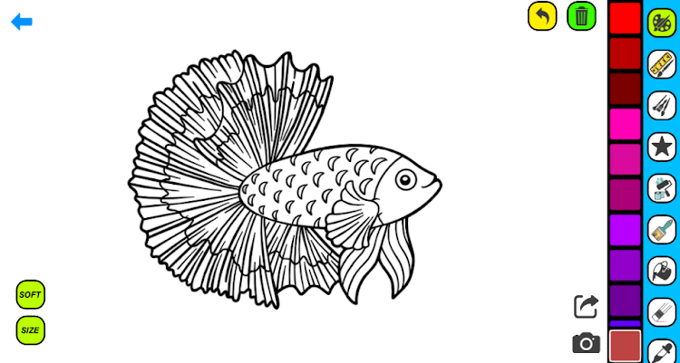 #7. Betta Fish Coloring Pages (Android) By: Coloring book Games