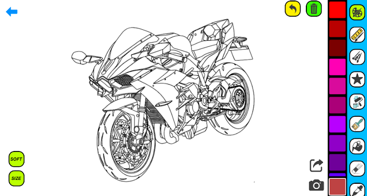 #2. Ninja Motorbike Coloring Pages (Android) By: Coloring book Games