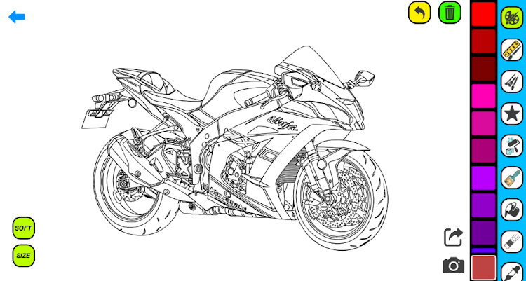 #3. Ninja Motorbike Coloring Pages (Android) By: Coloring book Games