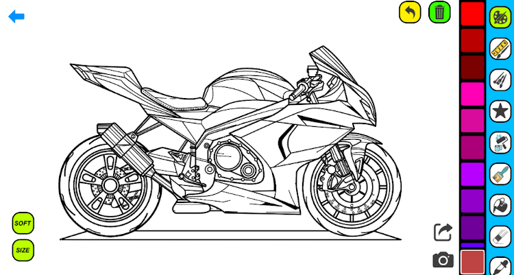 #4. Ninja Motorbike Coloring Pages (Android) By: Coloring book Games