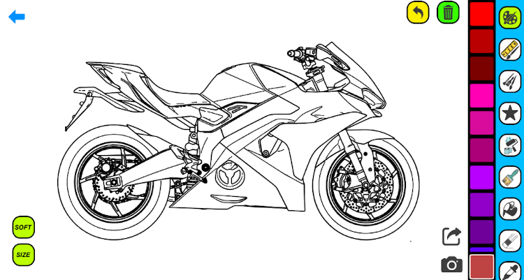 #6. Ninja Motorbike Coloring Pages (Android) By: Coloring book Games