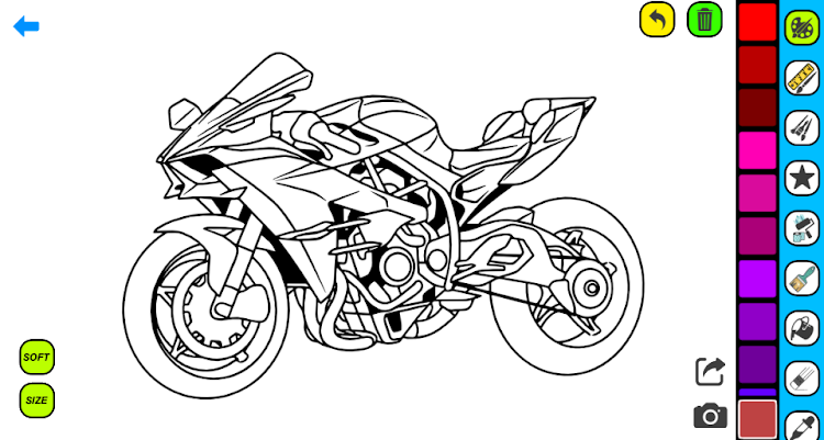 #7. Ninja Motorbike Coloring Pages (Android) By: Coloring book Games