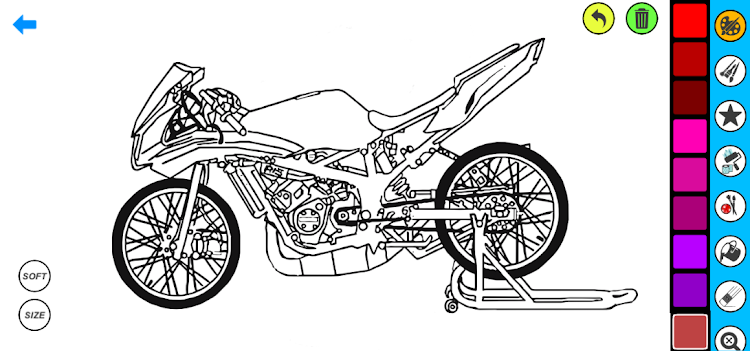 #4. Drag Bike Coloring Book (Android) By: Coloring book Games