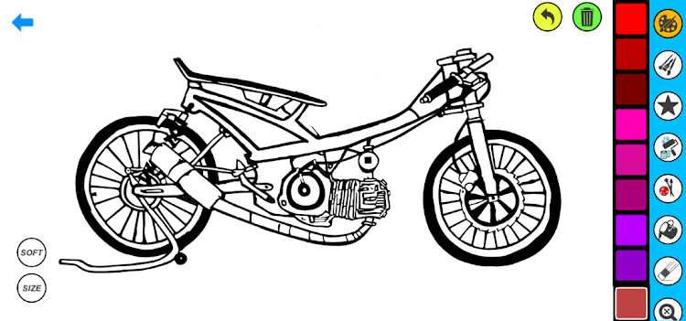 #6. Drag Bike Coloring Book (Android) By: Coloring book Games