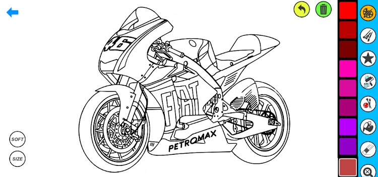 #7. Drag Bike Coloring Book (Android) By: Coloring book Games