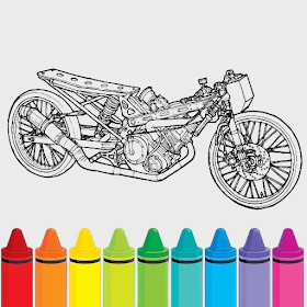 Drag Bike Coloring Book