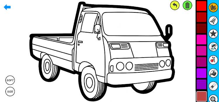 #3. Pickup Car Coloring book (Android) By: Coloring book Games