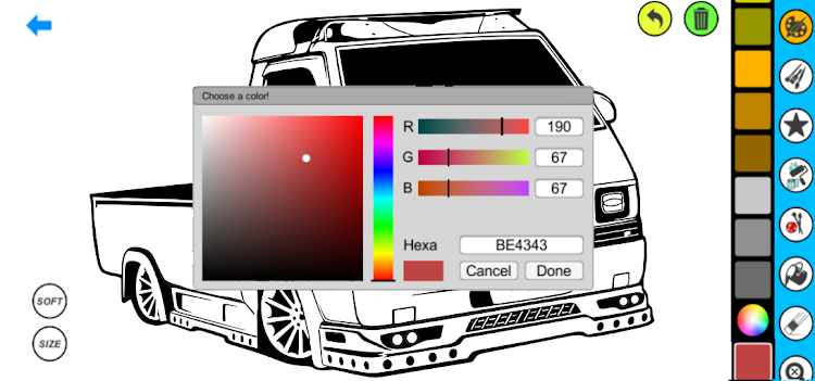 #7. Pickup Car Coloring book (Android) By: Coloring book Games