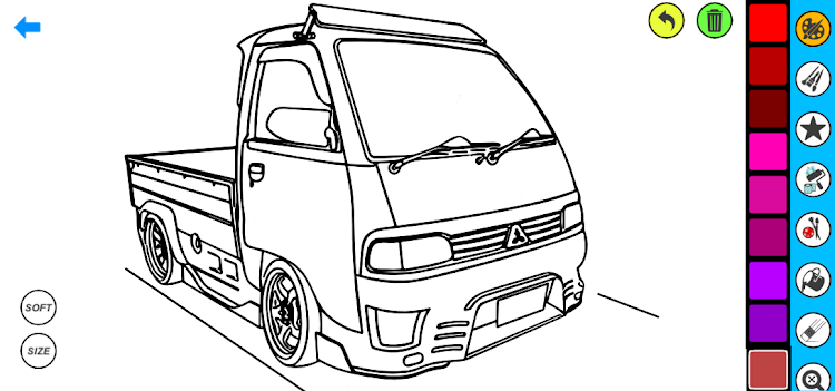 #9. Pickup Car Coloring book (Android) By: Coloring book Games