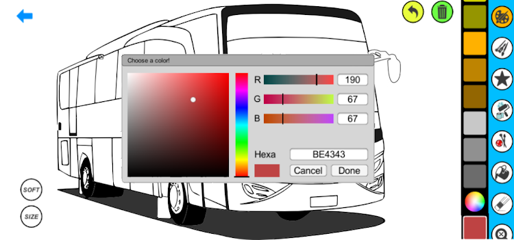 #4. Bus Coloring Pages (Android) By: Coloring book Games