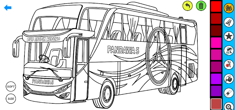 #5. Bus Coloring Pages (Android) By: Coloring book Games