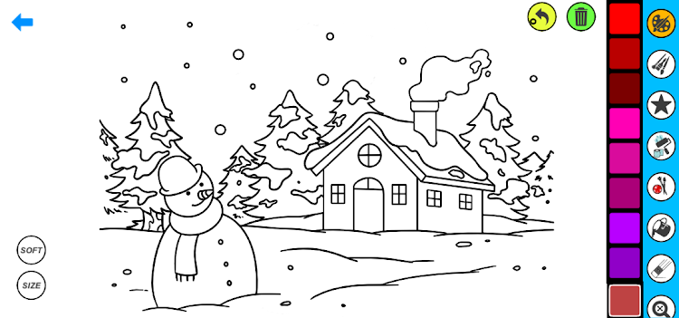 #2. Snowman Coloring Pages (Android) By: Coloring book Games