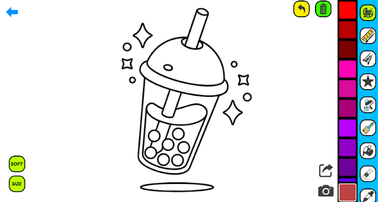 #8. Boba Coloring Pages (Android) By: Coloring book Games