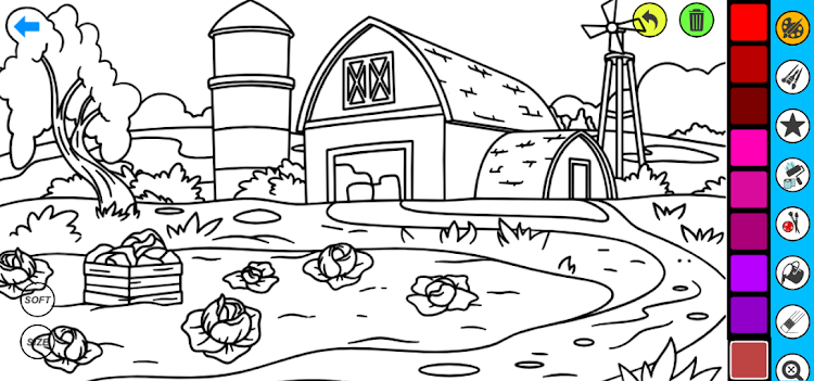 #2. Farm Coloring Pages (Android) By: Coloring book Games