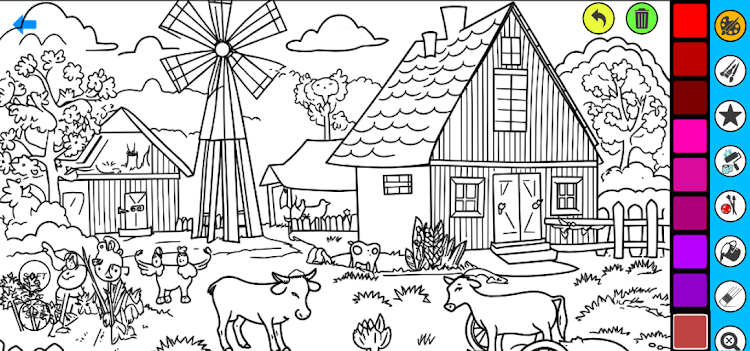 #4. Farm Coloring Pages (Android) By: Coloring book Games