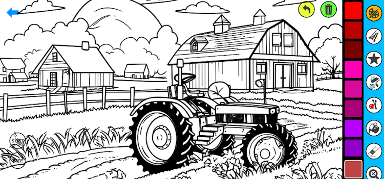 #7. Farm Coloring Pages (Android) By: Coloring book Games