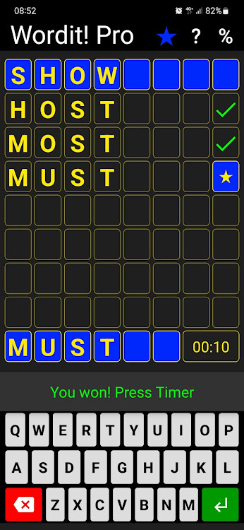 #5. Wordit! Pro - unique word game (Android) By: KubiKDB