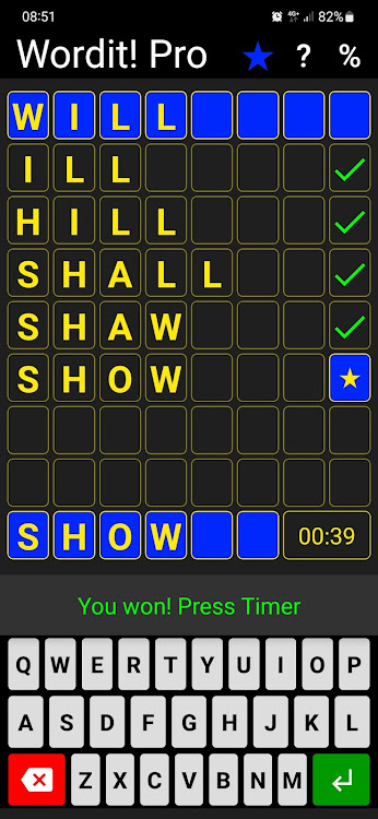 #6. Wordit! Pro - unique word game (Android) By: KubiKDB