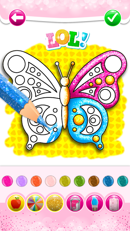 #4. Glitter Butterfly Coloring - L (Android) By: BaramGames