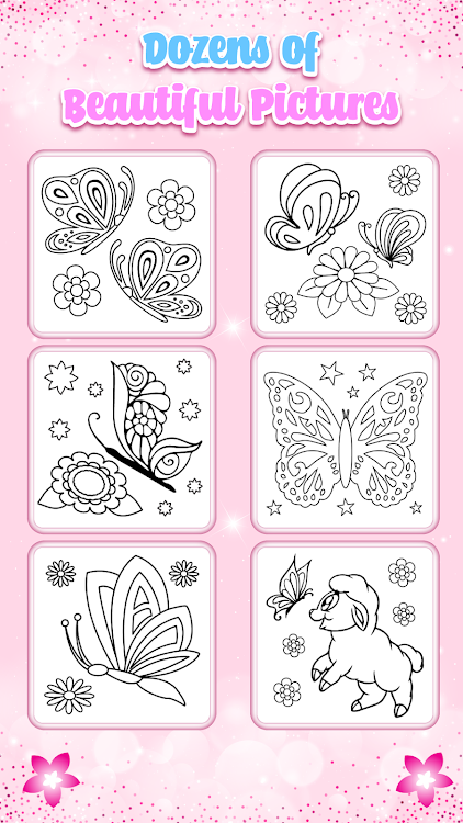 #5. Glitter Butterfly Coloring - L (Android) By: BaramGames