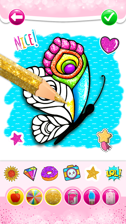 #6. Glitter Butterfly Coloring - L (Android) By: BaramGames