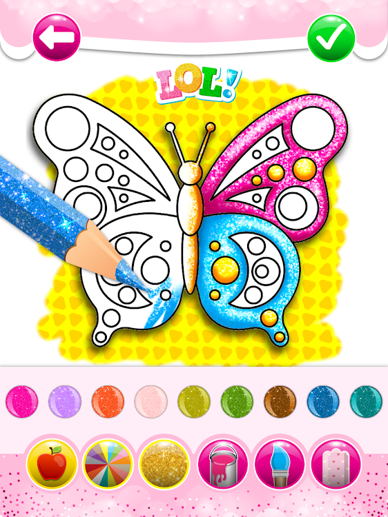 #10. Glitter Butterfly Coloring - L (Android) By: BaramGames