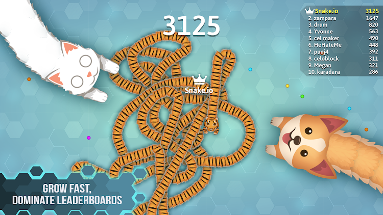 #4. Snake.io - Fun Snake .io Games (Android) By: Kooapps Games | Fun Arcade and Casual Action Games