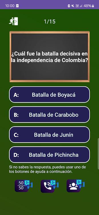 #2. Quiz de Colombia (Android) By: Jatisari Inovasi Studio