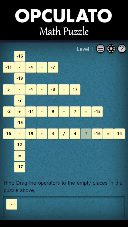 #2. OPCULATO - Math Puzzle (Android) By: Creative Spark Studios