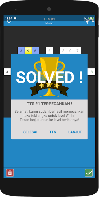 #7. TTS Angka -Permainan asah otak (Android) By: Strukturkode Studio