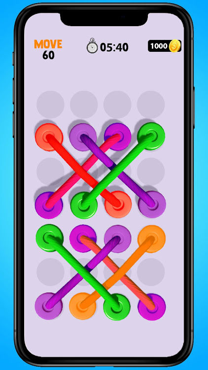 #6. Twisted Rope Tangle Sorting 3D (Android) By: MobilMinds Apps